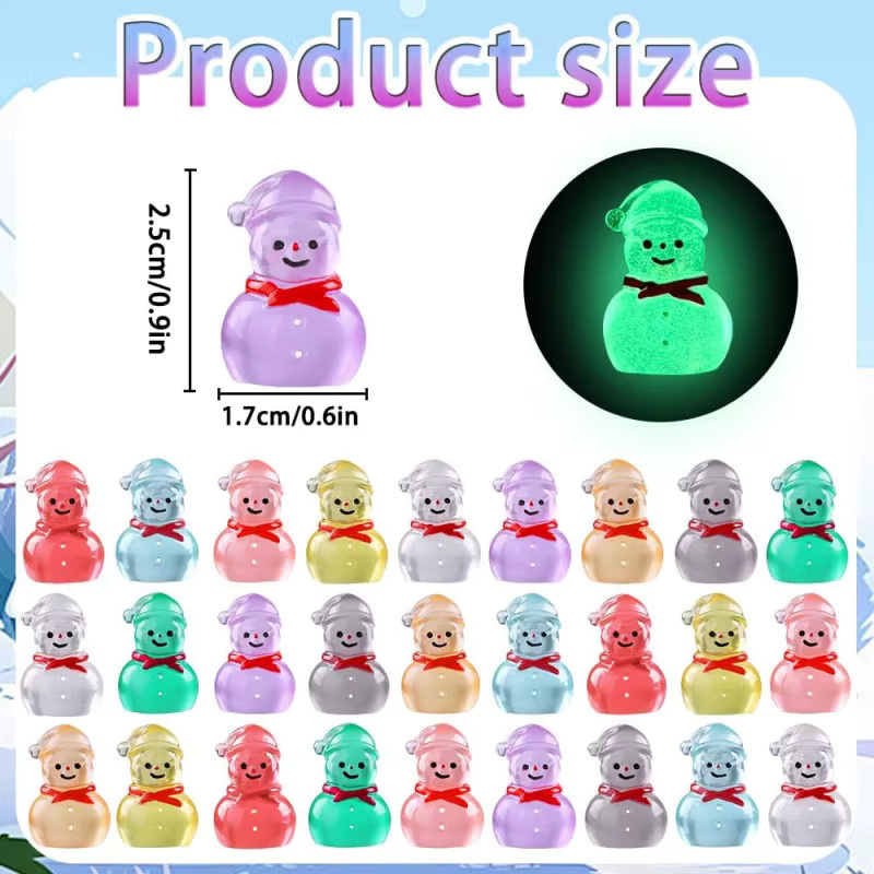 XMSJ Schneemann-Figuren, leuchtende Mini-Weihnachts-Figuren, 10–50 Stück - Bild 3
