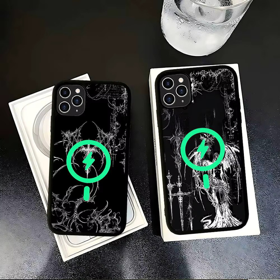 Magnetische Handyhülle Gotisches Cyber Sigil Kreuz für Apple iPhone 16 15 14 13 12 11 Pro Max Plus in Schwarz - Bild 3