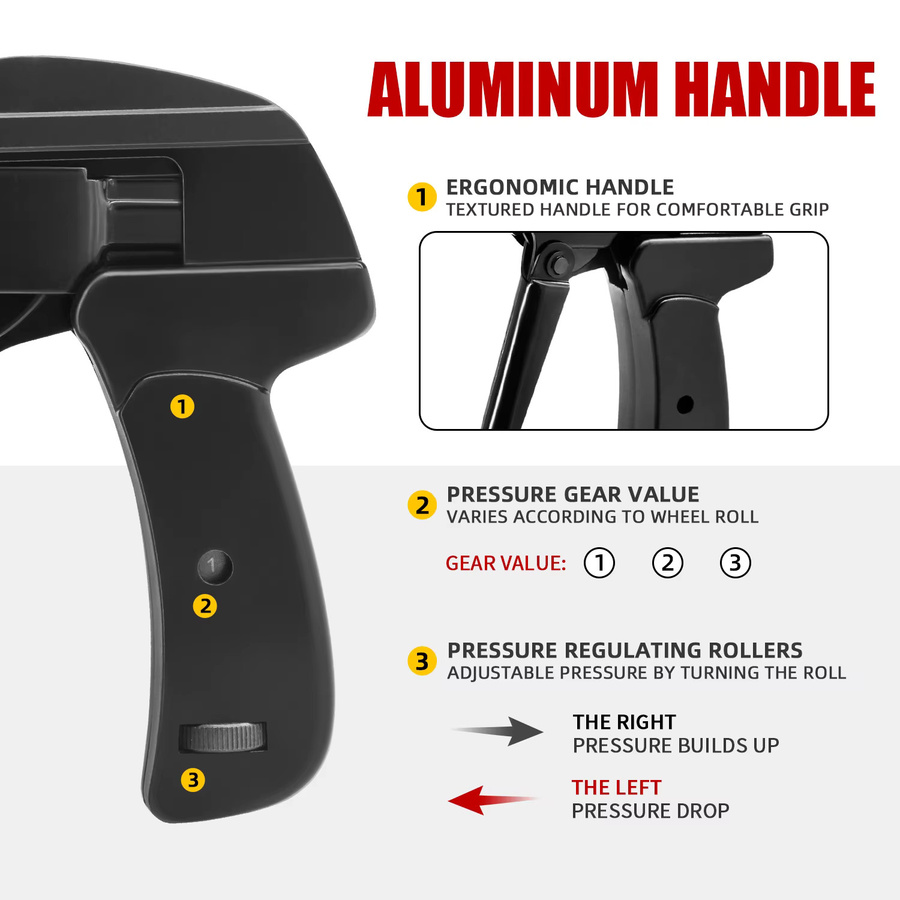 SJ-800A Kabelbinder-Zange aus Aluminiumlegierung in Schwarz für Nylonbänder mit einer Breite von 1,8 bis 6,5 mm - Bild 6
