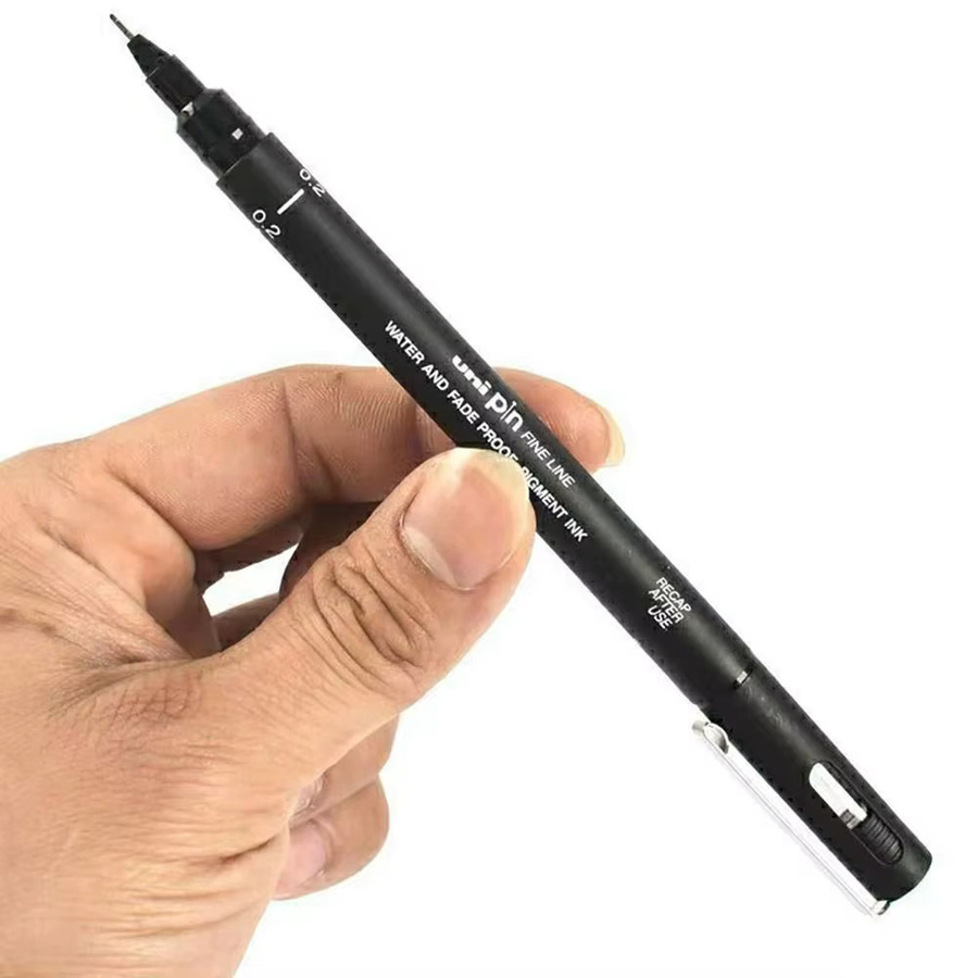 Mikron Fineliner Set aus 6 Pigment Tinten Schreibstiften in Schwarz mit den Stärken 005, 01, 02, 03, 05 und 08 für Kunst und Büro - Bild 4