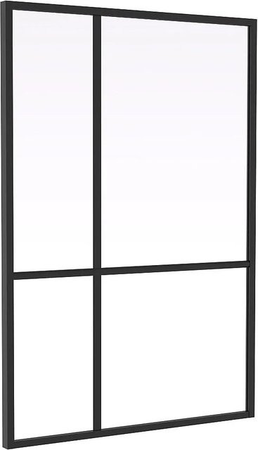 Glaswand Toniba Schwarz aus Aluminium und Glas, B/H: 90 x 130 cm, Tiefe: 35 cm - Bild 1