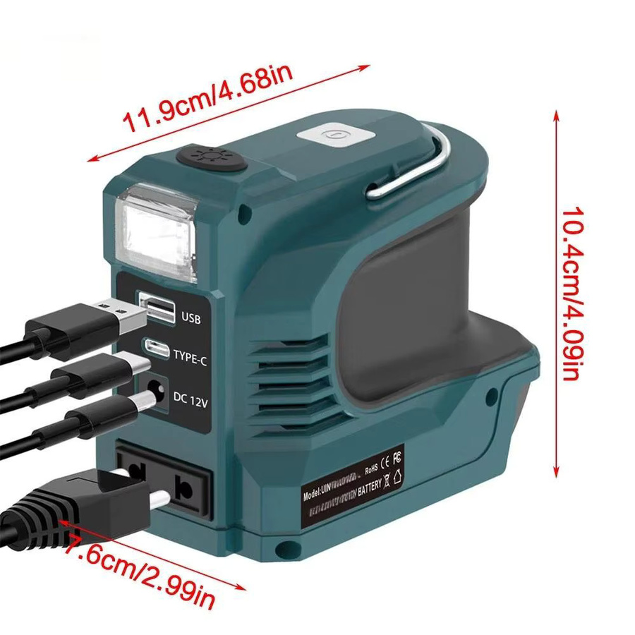 Makita 180W 18V LXT Batteriespannungswandler mit USB-A und USB-C sowie LED Powerbank - Bild 8