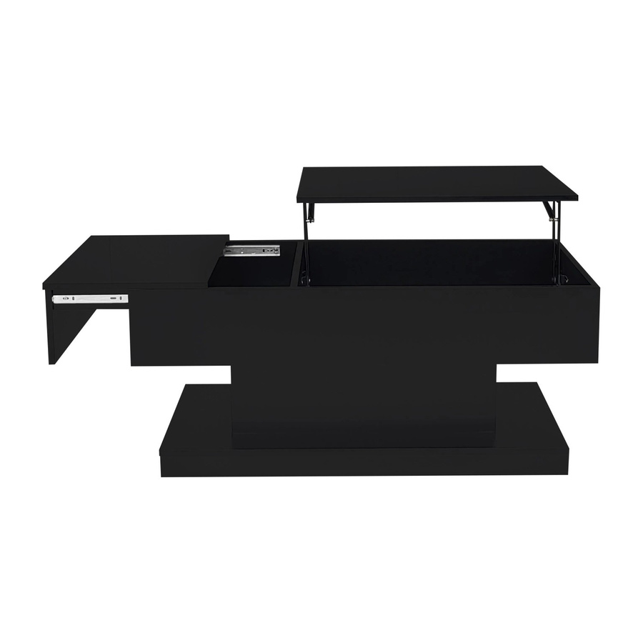 okwish Couchtisch mit Hydraulik-Lift und LED-Beleuchtung in Schwarz, B/T/H: 100 x 50 x 45 cm - Bild 2