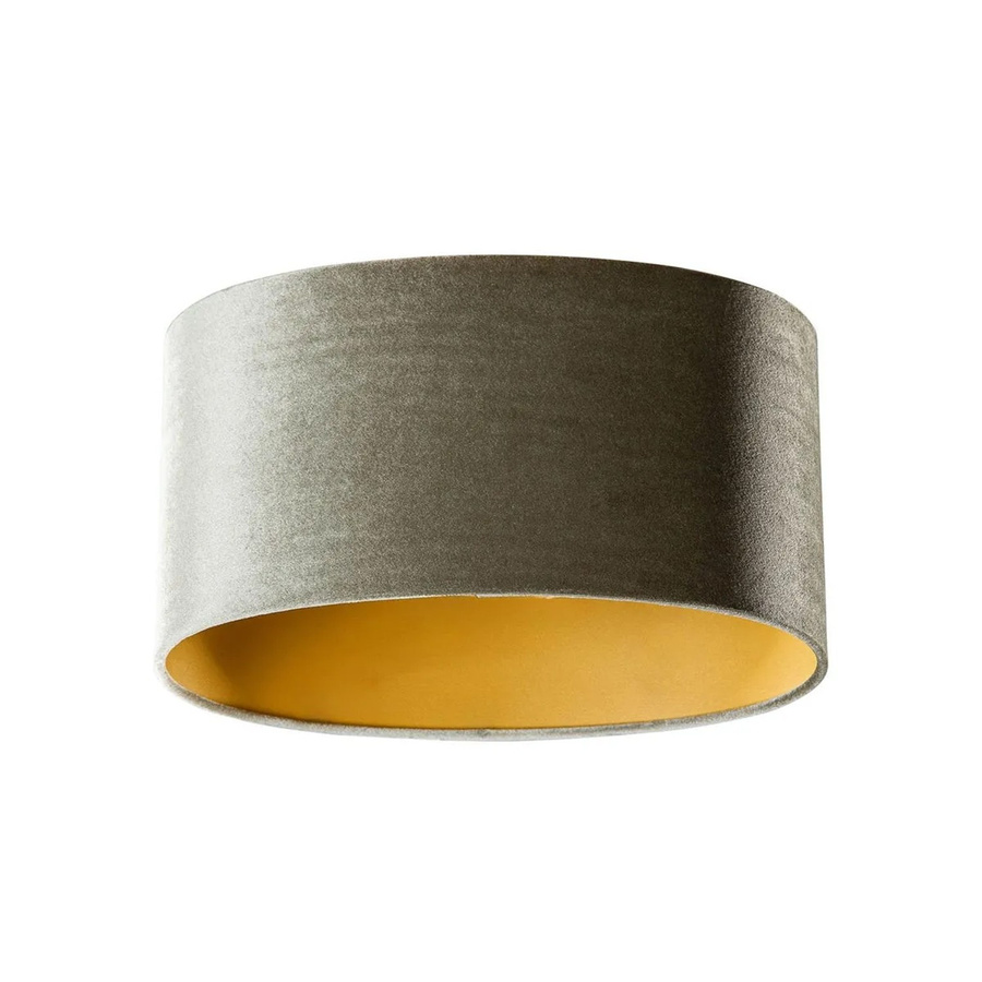 QAZQA Samtlampenschirm Oval in Grün mit goldener Innenseite für E27, B: 35 cm, T: 23 cm, H: 18 cm - Bild 2