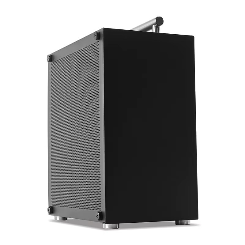 METALFISH T40 Mini ITX Gaming-Computergehäuse in Schwarz mit transparentem Design, 7L Volumen, unterstützt SFX Netzteil, 70 mm Kühler und bis zu 206 mm GPU - Bild 3