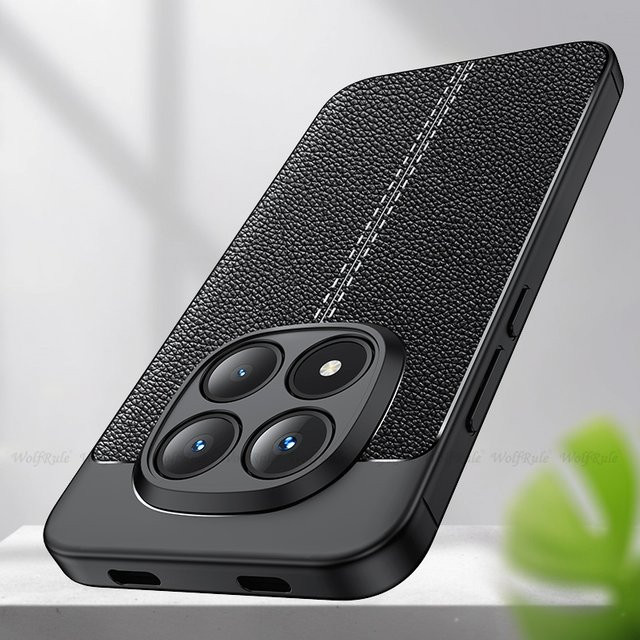 Stoßfeste TPU-Leder-Schutzhülle für Xiaomi Redmi Note 15 Pro 5G, Redmi Note 15 Pro Plus und Redmi Note 15 5G in Schwarz - Bild 1
