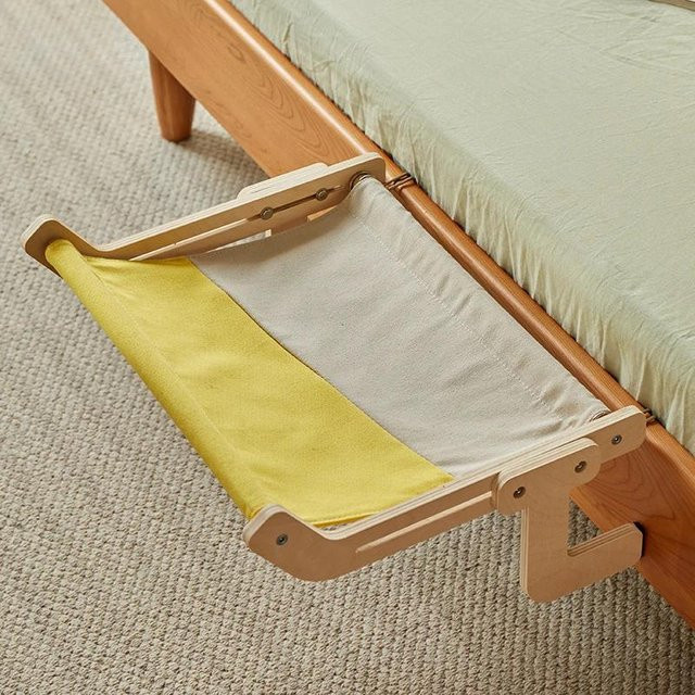 Yiran Furniture Katzenhängematte aus Holz in Gelb mit verstellbaren Beinen zur Befestigung am Fenster - Bild 1