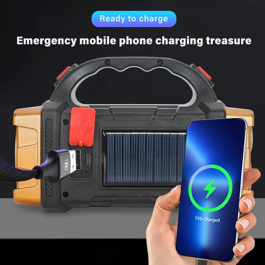 KDULIT Solar Taschenlampe mit Powerbank-Funktion und COB-Arbeitslicht in Multicolour - Bild 2
