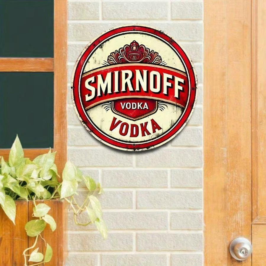 CIFBUY Smirnoff Vodka Retro Metall-Wanddekoration, quadratisches Blechschild, B/H: 20,32 x 20,32 cm, Mehrfarbig - Bild 2