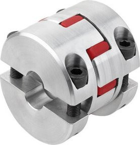 KIPP Elastomer-Klauenkupplung Gr. 14 aus Aluminium in Silber, D1: 4 mm, D2: 4 mm, L: 32 mm - Bild 1