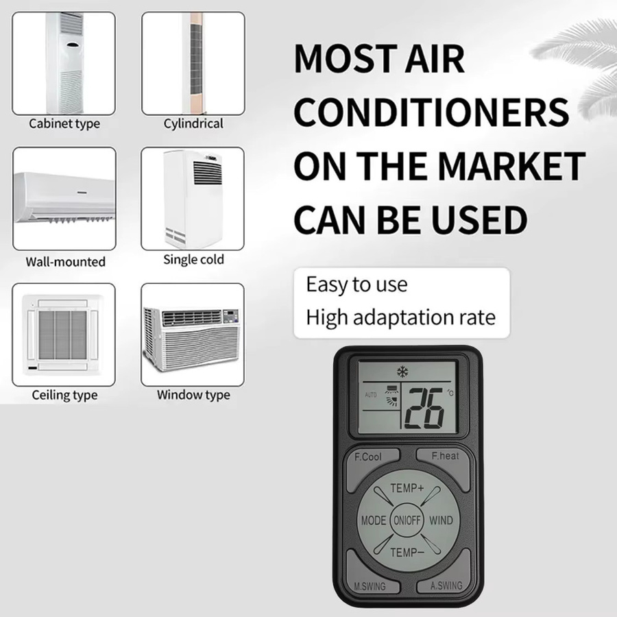 MRSVI Mini Universal A/C Fernbedienung Q58 LCD Controller für Klimaanlagen in Schwarz - Bild 3