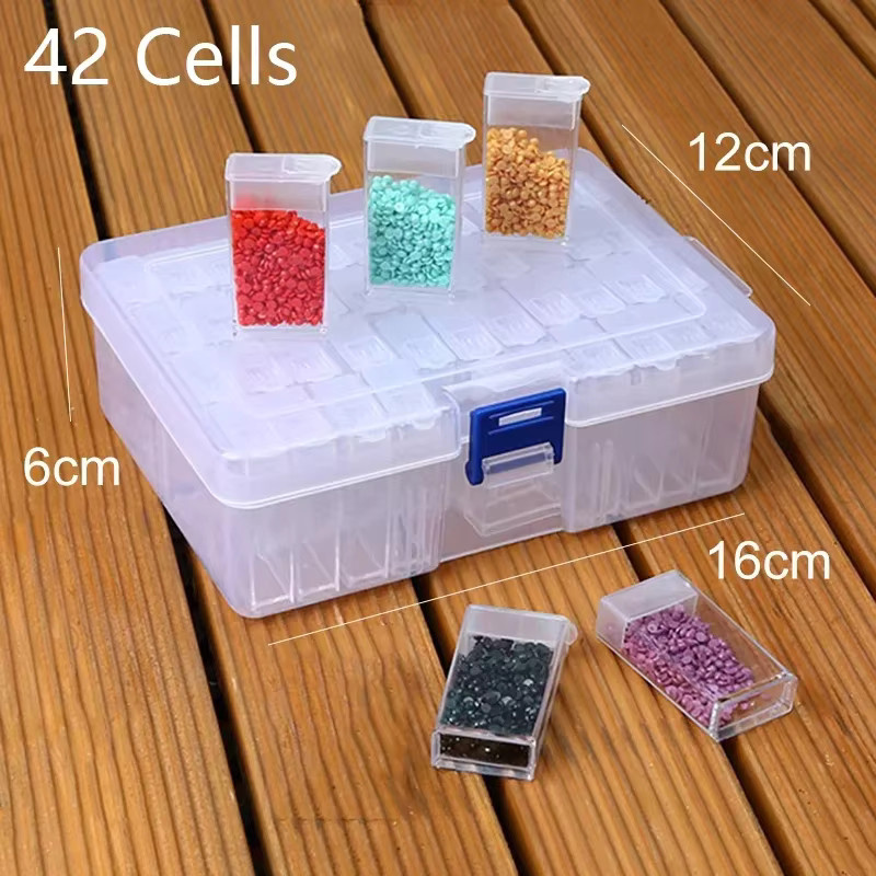 Diamant-Malwerkzeug-Set aus Kunststoff mit Aufbewahrungsbox, Trichter und Aufklebern für Diamantmalerei und Stickerei - Bild 4