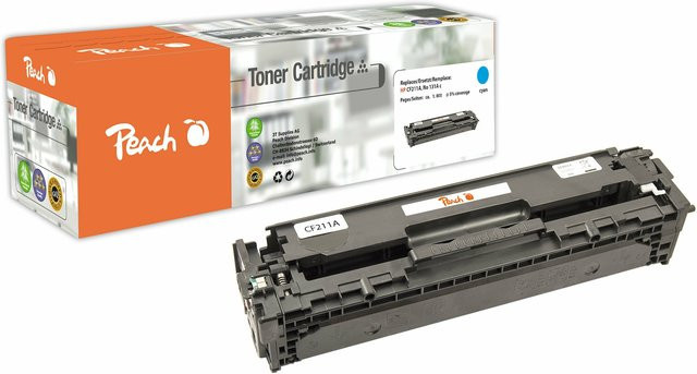 Peach Cyan Toner Cartridge für HP LaserJet Pro 200 Color M 251n und M 251nw, ersetzt HP 131A CF211A, wiederaufbereitet - Bild 1