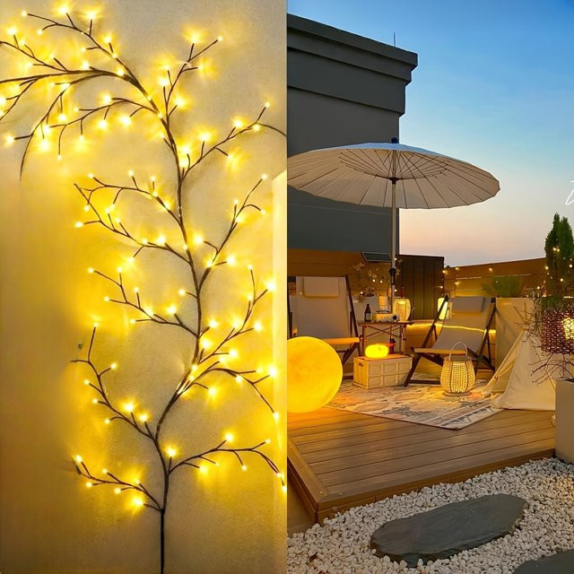 USB-betriebene LED Weidenrebenlicht Lichterkette mit biegbaren Zweigen in Warmweiß für Zuhause und Outdoor - Bild 1