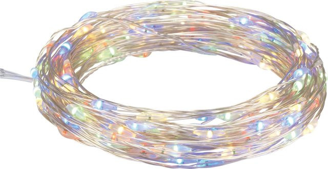 OBI LED Lichterkette mit 160 LEDs in Mehrfarbig (RGB), transparent, mit Timer und Batteriebetrieb - Bild 1