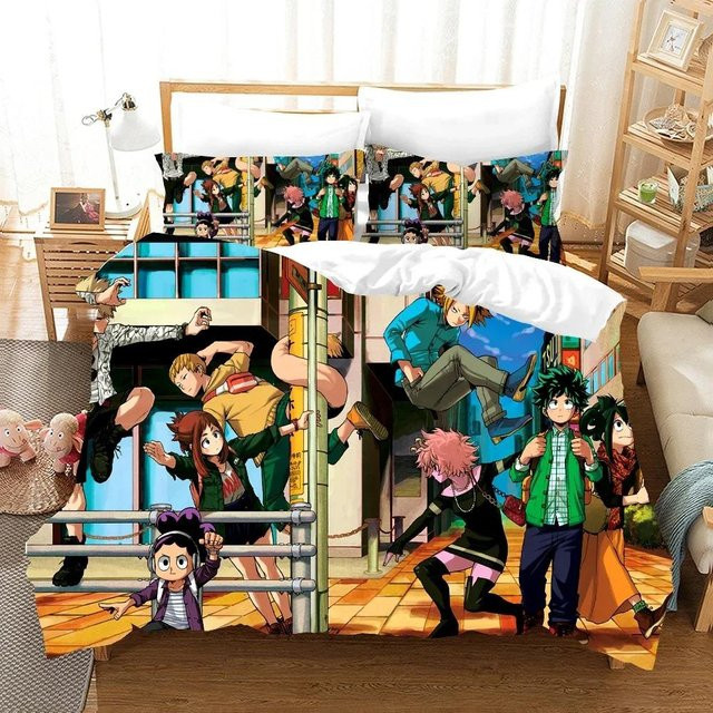 Bettwäscheset My Hero Academia mit 3D-Druck, bestehend aus Bettbezug und Kissenbezug, Multicolor, B/T: 228 x 228 cm - Bild 1
