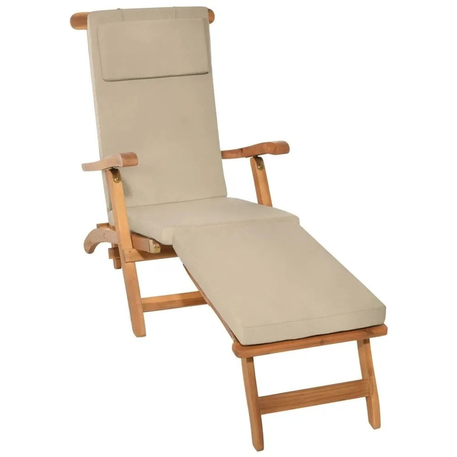 Beautissu Loftlux DC Deckchairauflage in Beige, B/T/H: 175 x 45 x 5 cm - Bild 1