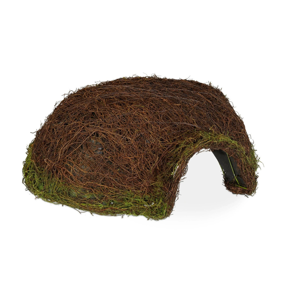 Wetterfestes Relaxdays Igelhaus Iglu aus Rattan in Natur Braun, B/T/H: 52 x 20 x 45 cm - Bild 2