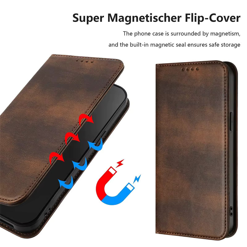 Note70T Magnetische Leder-Brieftaschen-Handyhülle für Realme 16 Pro+ 15 14 13 GT8 GT7 C85 C71 P4 P3 Pro - Bild 4
