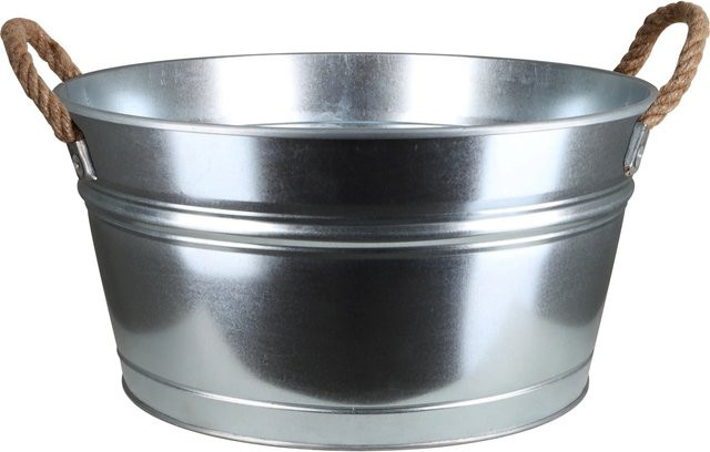 A.H.G. Wanne XXL Pflanzkübel aus verzinktem Stahl in Silber, B/T/H: 48 x 25 x 48 cm - Bild 1