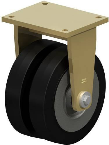 Blickle 44230 BSD-SE 300K Doppel-Bockrolle in Anthrazit mit 300 mm Rad-Durchmesser und 2000 kg Tragfähigkeit - Bild 1