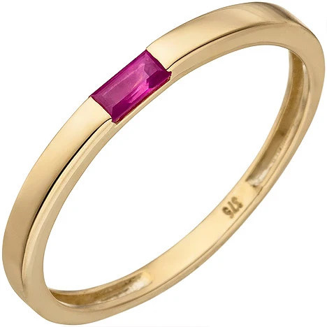 Colfem Ring 375 Gelbgold, Rubin, Damen, Ringgröße 50 - Bild 1