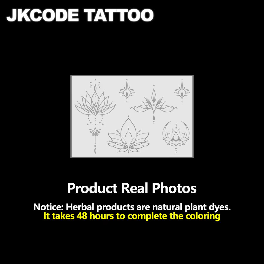 JKCODE TATTOO Mehndi-Design Semi-Permanente Tattoos, Brahma Lotus Totem, Damen - Bild 4