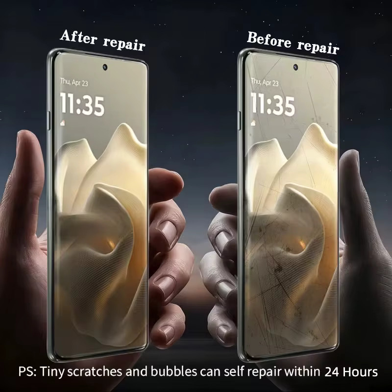 4er-Pack Hydrogel Displayschutzfolie für Motorola Moto G54 G84 G14 G04 G04s G34 G24 Power 4G G17 G67 G77 transparent - Bild 3