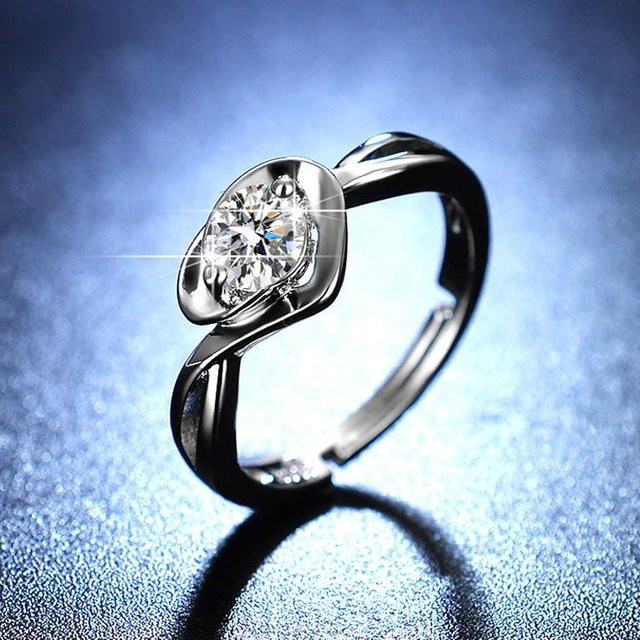 Lucky Star Jewelry Herzring, Kupfer, Silber, Diamant, Zirkonia, Damen - Bild 1