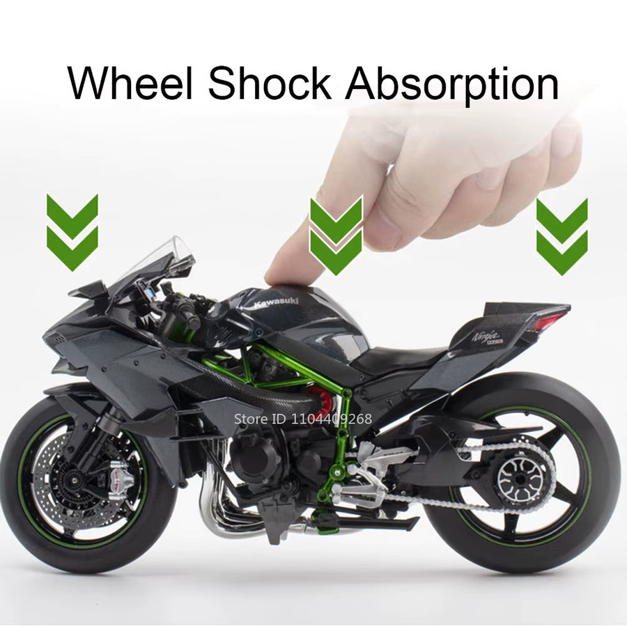 RMZ City Motorrad Modell Kawasaki H2R R1250 GS Diecast Metall Spielzeug in Schwarz - Bild 4