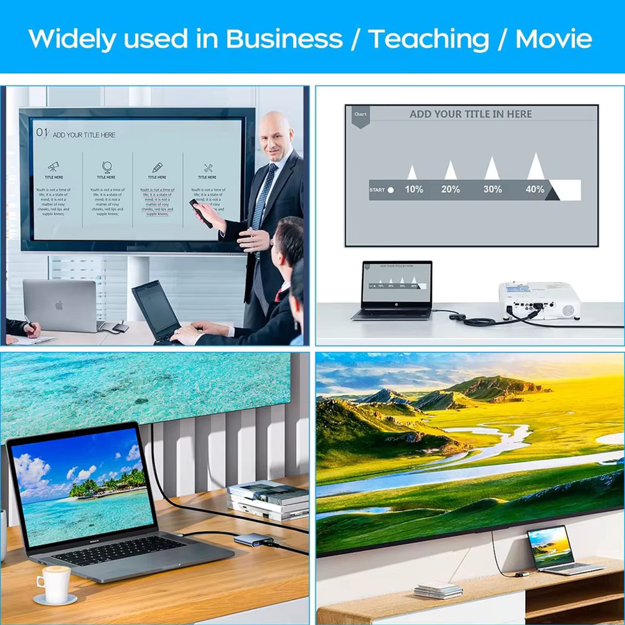USB-C-zu-HDMI-Dockingstation mit USB 3.0 und 4K UHD Auflösung, schwarzer Hub für Laptops, MacBook, Samsung und Huawei - Bild 4