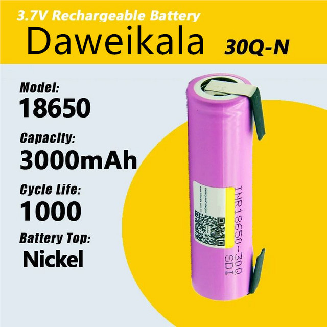 Daweikala Li-Ion-Akku INR18650 30Q mit 3000mAh und 20A Entladestrom - Bild 1
