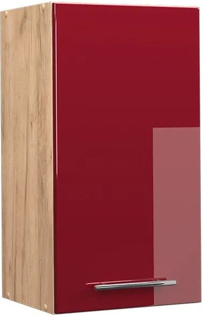 Vicco Hängeschrank Fame-Line Küchenschrank in Bordeaux Rot und Eiche Hochglanz mit Softclose-Scharnieren und Einlegeboden, Breite: 40 cm - Bild 2