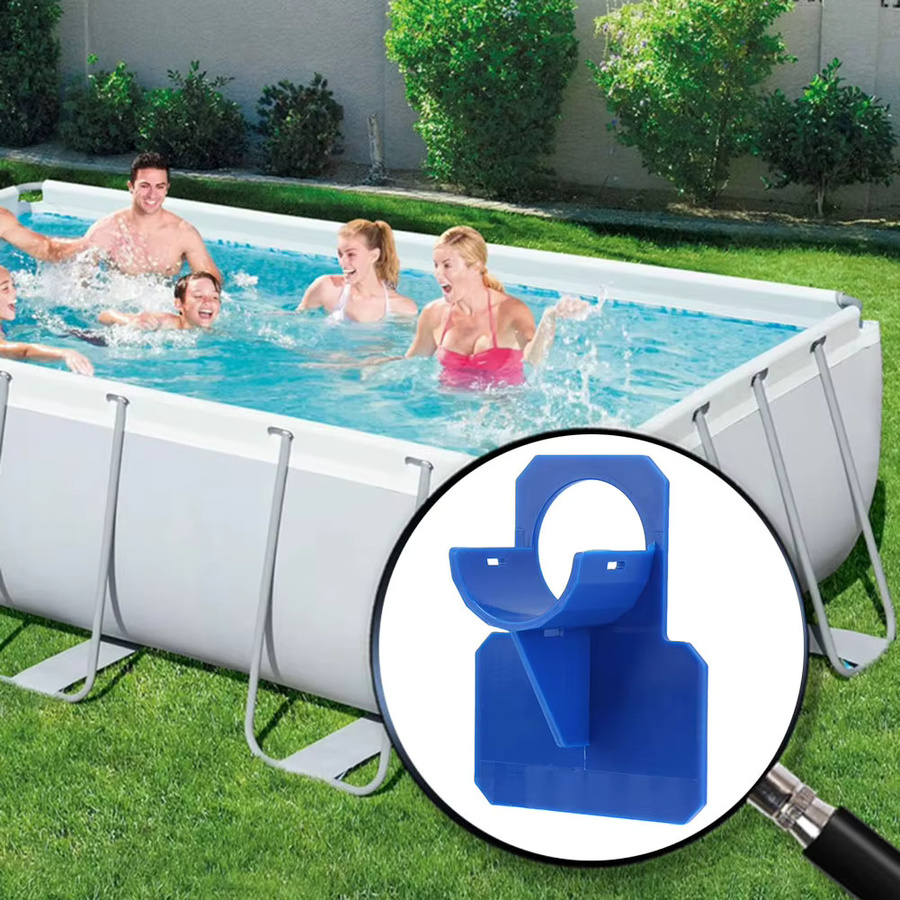 Intex Schwimmbad Rohrhalterung für oberirdische Pools, unterstützt Rohre von 30-38 mm, inklusive Kabelbindern, Grau/Blau - Bild 3