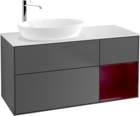 V&B Waschtischunterschrank Finion mit Wandbeleuchtung, Anthrazit lackiert, Breite: 120 cm, Tiefe: 50,1 cm, Höhe: 50,1 cm - Bild 1
