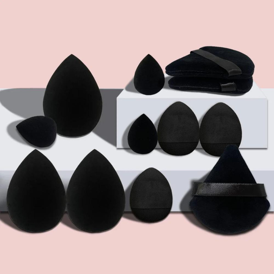 Spring Beauty Kosmetik-Puff-Set, 12-teilig, Schwarz, Damen - Bild 5