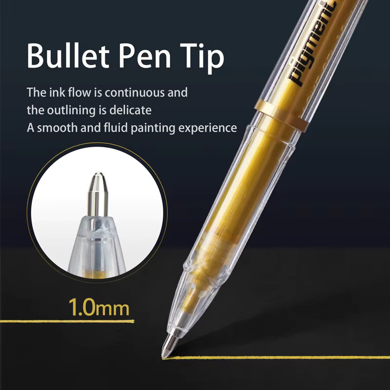 Lekreo Highlight-Gelstifte Set mit extra feiner Spitze 1,0 mm in Gold, Silber und Weiß für Kunst und Zeichnungen - Bild 5