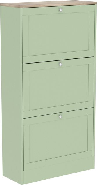 HOMCOM Schuhschrank modern in Grün mit 3 klappbaren Fächern für 18 Paar Schuhe, B/T/H: 60 x 23,5 x 115 cm - Bild 1