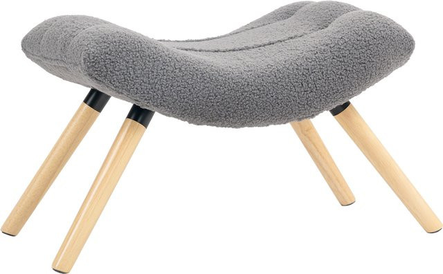 HOMCOM Sitzhocker mit Berberfleece-Stoff in Dunkelgrau, Polsterhocker für Wohnzimmer und Schlafzimmer, B/T/H: 67 x 45 x 38 cm - Bild 1