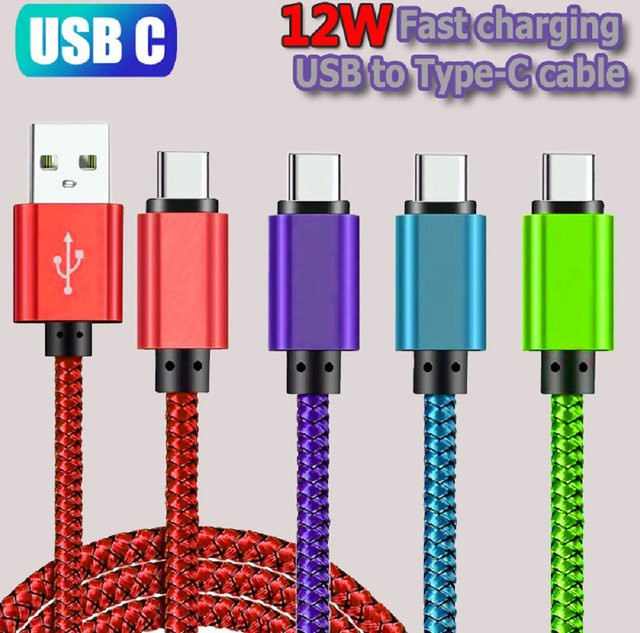 Koovesy USB Typ C Kabel in Grün, geflochtenes Nylon für schnelles Laden und Datensynchronisation mit 2,4 A - Bild 1