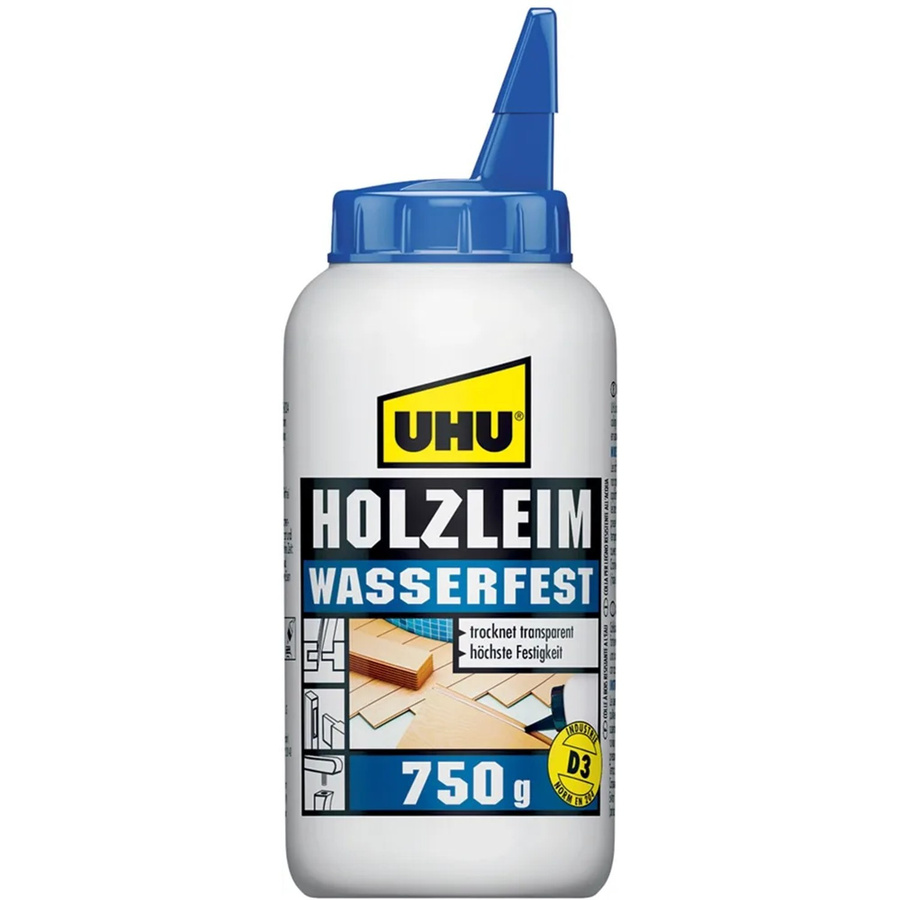 UHU Wasserfester Holzleim Transparent 750 g - Bild 2
