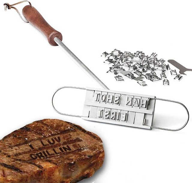 CosyHome Barbecue Brandingeisen-Set mit auswechselbaren Buchstaben in Weiß und Silber - Bild 1