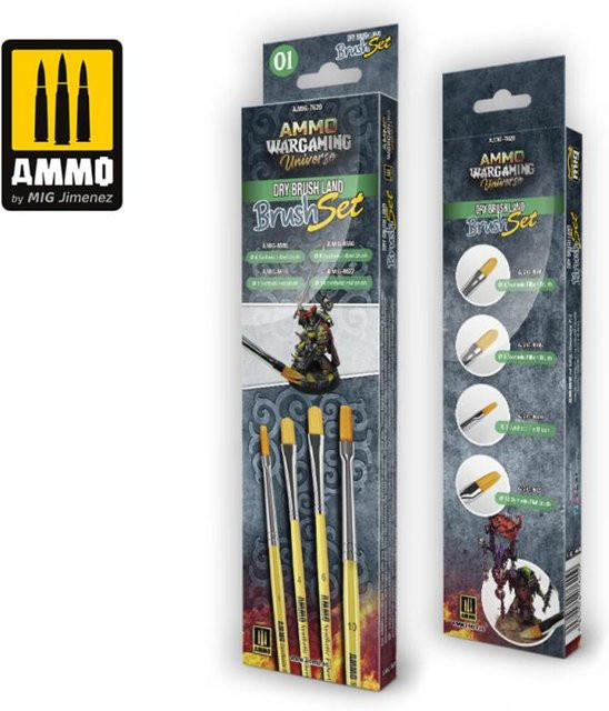 AMMO Dry Brush Land Brush Set, Zubehör, Bunt / Mehrfarbig - Bild 1