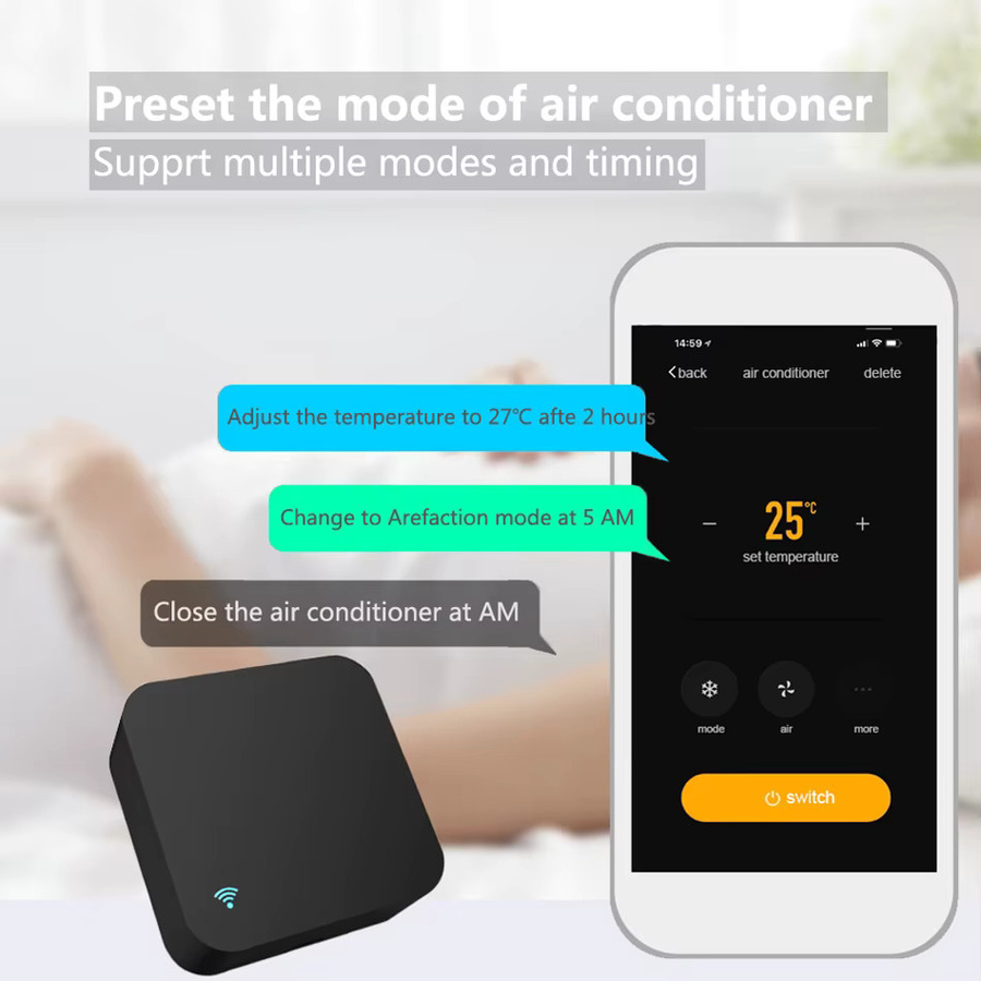 Tuya Smart Home IR Blaster WiFi Universal Infrarot Fernbedienung für Klimaanlage und TV in Schwarz, kompatibel mit Alexa und Google Home - Bild 3