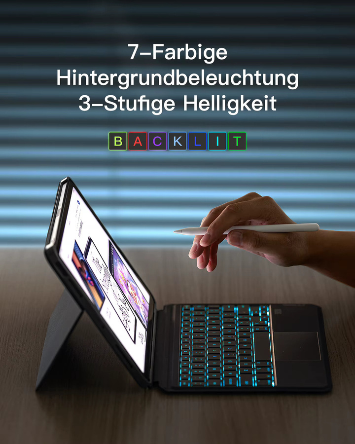 Inateck Abnehmbare iPad Tastatur für iPad 11 Gen (A16 2025) und iPad 10.9 Gen (2022), Modell KB04112, Grau - Bild 6