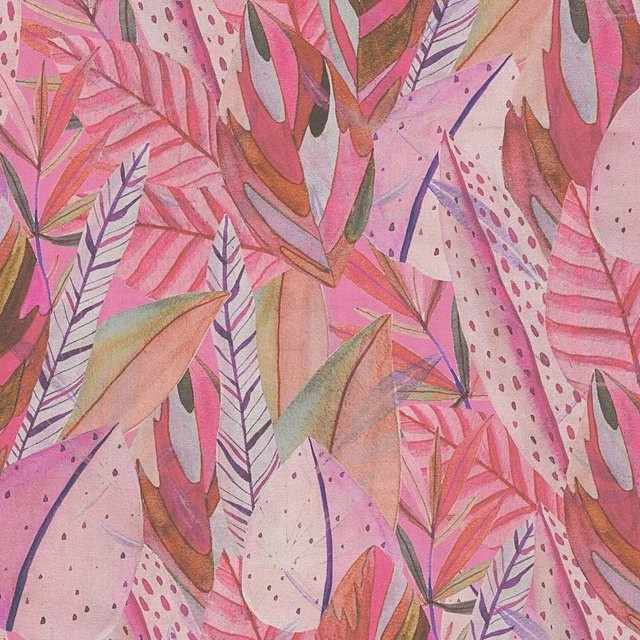 PROFHOME Natur Tapete Floral Matt in Pink, Lila und Violett-Blau, Vlies-Tapete, Breite: 0,53 m, Länge: 10,05 m - Bild 1