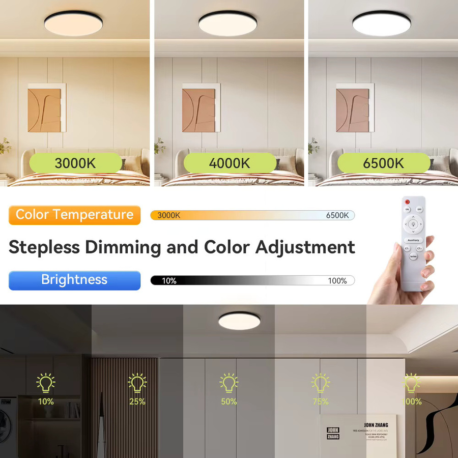 CHENBEN Moderne LED-Deckenleuchte in Weiß mit Fernbedienung und Dimmfunktion, 50 W LED-Panel-Lampe für Wohnzimmer, Schlafzimmer und Küche - Bild 2