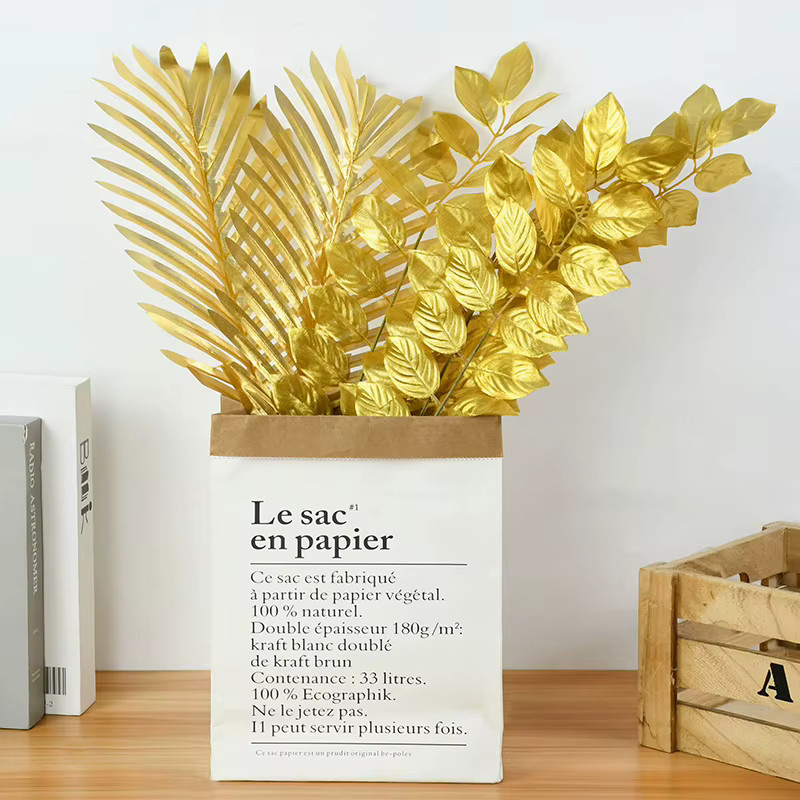 5er Set Künstliche Gold Palm Blätter von YONGSNOW für tropische Dekoration und DIY-Projekte - Bild 2