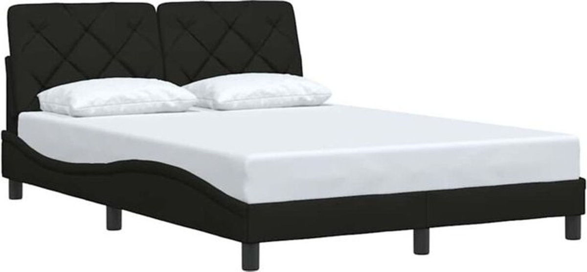 Modernes Polsterbett vidaxl aus Stoff und Metall in Schwarz, B/T: 120 x 200 cm - Bild 1