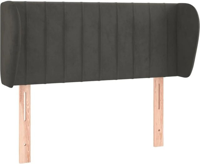vidaXL Kopfteil mit Ohren aus Samt in Dunkelgrau, B/T/H: 103 x 23 x 78/88 cm - Bild 1